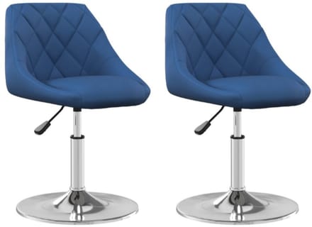 Eetkamerstoelen draaibaar 2 st fluweel blauw