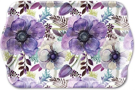 1-persoons dienblaadje-Tray melamine 13x21 cm Purple dream