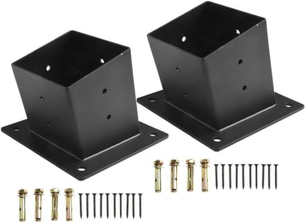 Pergola Beugels - Dak Ondersteuning - Dak Constructie - Roestbestendige Coating - Voor 4x4 Post - Zwart