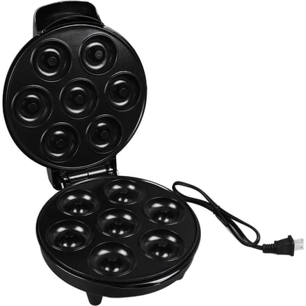 1200W Mini Donut Maker Machine Maak 7 Donuts Instelbare Temperatuur Anti-aanbak Pannenkoekenmaker L black