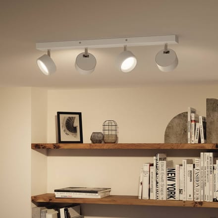 Philips Opbouwspot Bracia - Wit - 8cm - Warm Wit - 4x5,5w