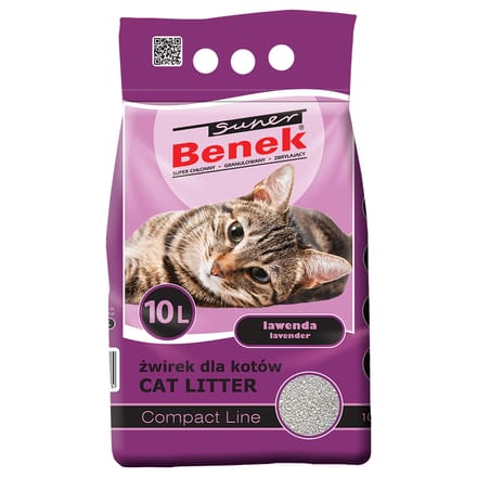 Certech Super Benek Compact Lavendel - klonterende kattenbakvulling 10l