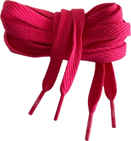 Lacy Schoenveter -Lipstick pink - Plat - 130 cm Lang x 10 mm Breed