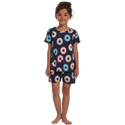 Blauw donuts meisjes shortama Rebelle - Blauw - Maat - 116
