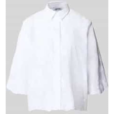 Regular fit blouse met stitchings en 3/4-mouw