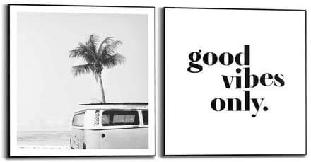 Schilderijen set Good Vibes - 50 x 50 - Hout - REINDERS