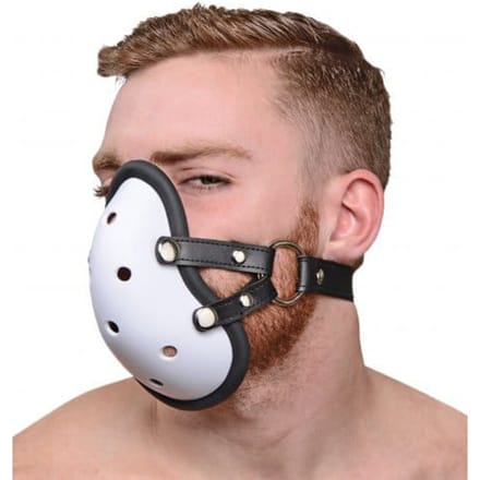 XR Brands - Master Series - Musk Athletic Cup Muzzle with Removable Straps - White