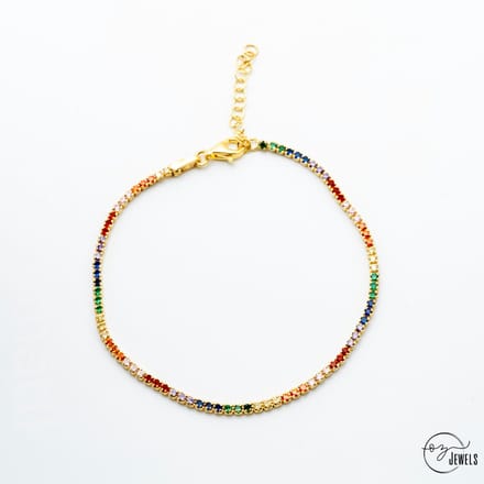 OZ Jewels – Mix Zirkonia Armband – Verguld – Elegant – Vrouwen – Verstelbare