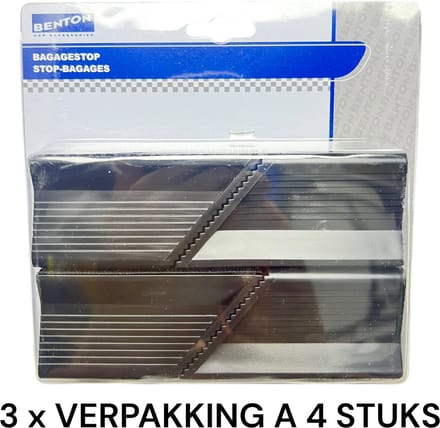 Benton- BAGAGEKLEMMEN 12 STUKS-zwart