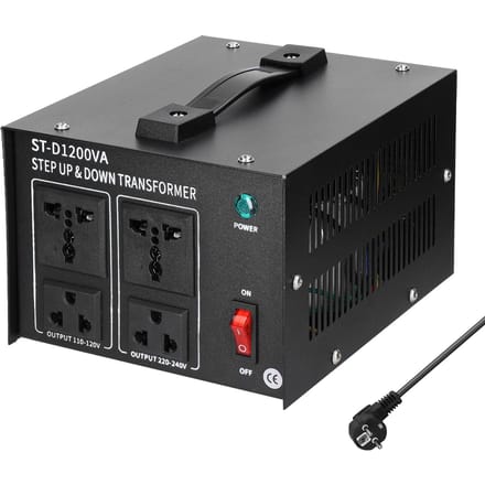 Step Up&Down Transformator Compacte Spanningsomvormer 1200VA Draagbare Huishoudelijke Elektrische Apparaten EU-plug zwart