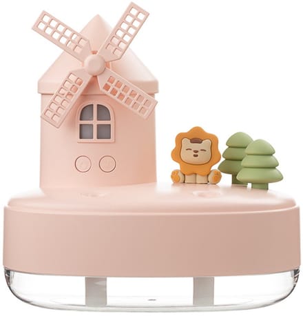 Windmolen Muziekdoos Luchtbevochtiger USB Leuke Mini Huisdier Dubbele Spray - Roze