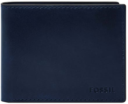 FOSSIL Portemonnee Derrick Bifold With Flip ID Insignia Blue Donkerblauw