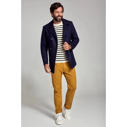 Armor-Lux Cap Sizun Jas Wol Navy - Maat M - Heren - Mantels