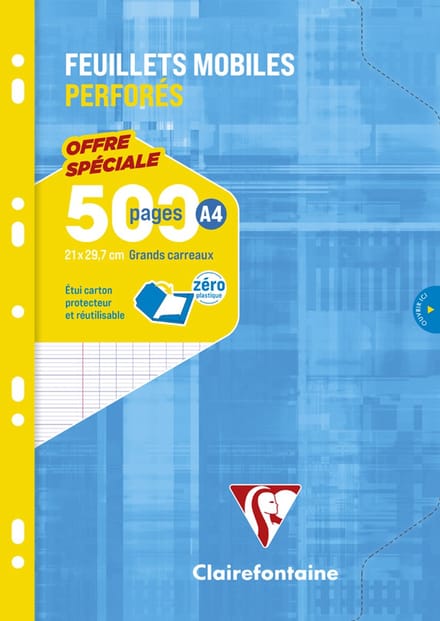 Clairefontaine doorgeperforeerde losse vellen, A4-formaat, geruit 5x5