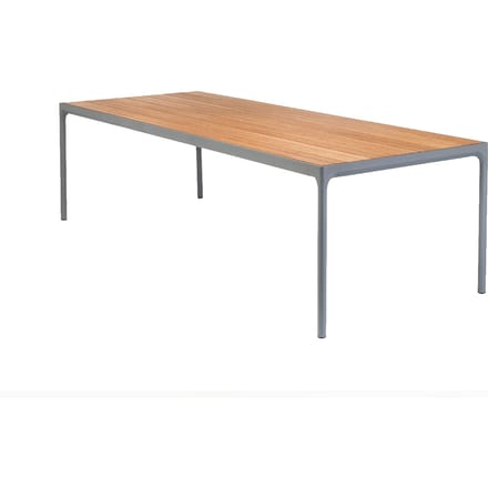 HOUE FOUR Outdoortafel Bamboe - aluminium grijs - 90 x 210 cm