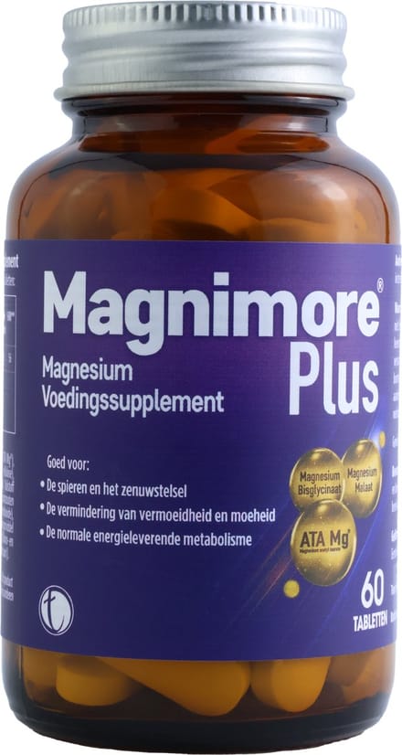 Magnimore Plus Magnesium Complex 60 - Magnesium N-Acetyltauraat, Bisglycinaat & Malaat - 60 Tabletten