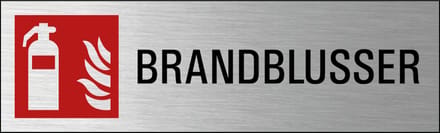 Brandblusser deurbordje met zelfklevende strip