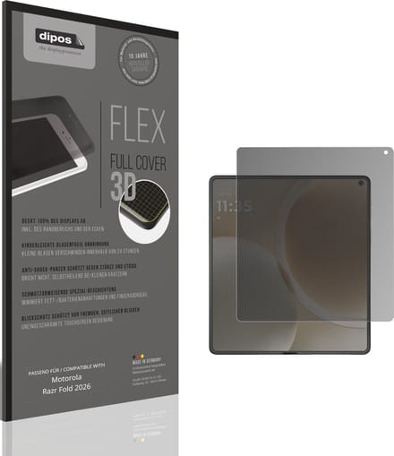 dipos FLEX – Matte Privacy Screenprotector geschikt voor Motorola Razr Fold 2026 Buitenkant | Volledige Schermbescherming | Case-Friendly