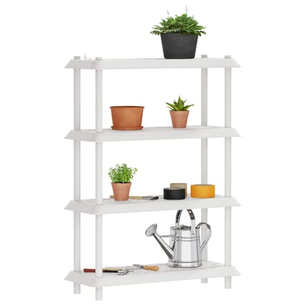 vidaXL - Plankenunit - 4-laags - 100 - x - 40 - x - 136,5 - cm - PP - Wit
