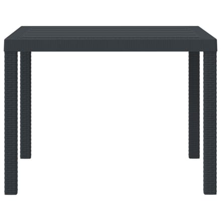 vidaXL Tuinstafel Antraciet 100 x 100 x 73 cm poly rattan