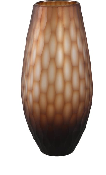 PTMD Niels Dark Brown Handcut Solid Glass Vase Round L