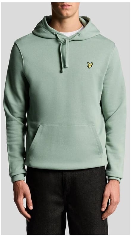 Hooded Cotton Sweatshirt with Front Pockets - Green