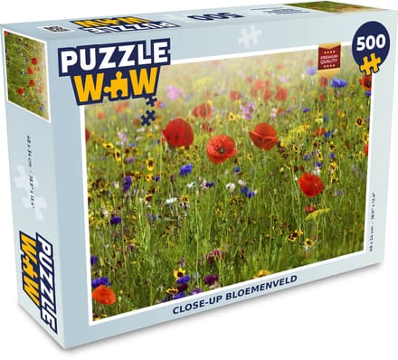Puzzel Close-up bloemenveld - Legpuzzel - Puzzel 500 stukjes