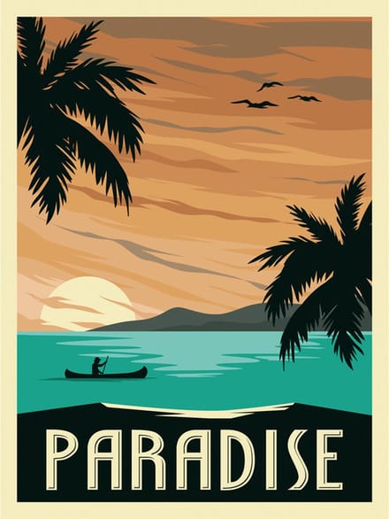 Schilderen op Nummer Set - Paradise Poster - incl. Verf & Penselen - 30x40cm