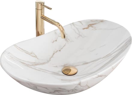 Rea Royal Shiny Aiax Marmur Opzetwastafel Steen Imitatie 62x36 cm