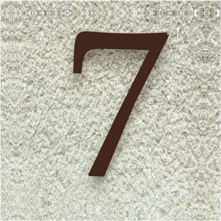 Huisnummer 7 - Adrescijfer - Huis Herkenning - Klassiek Lettertype - 30 cm - Mahoniebruin