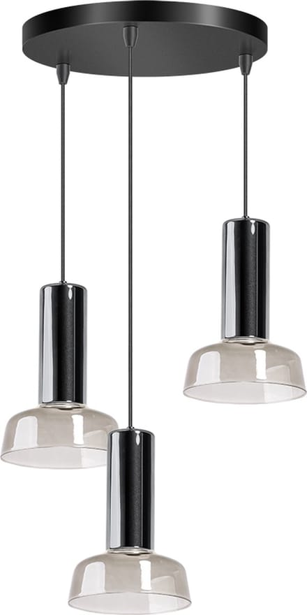 ETH Beal Hanglamp 3x GU10 Smoke - Zwart