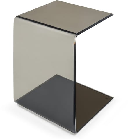 Bijzettafel Trölmapilu glas c vorm 60x40x40 cm donkergrijs [en.casa]