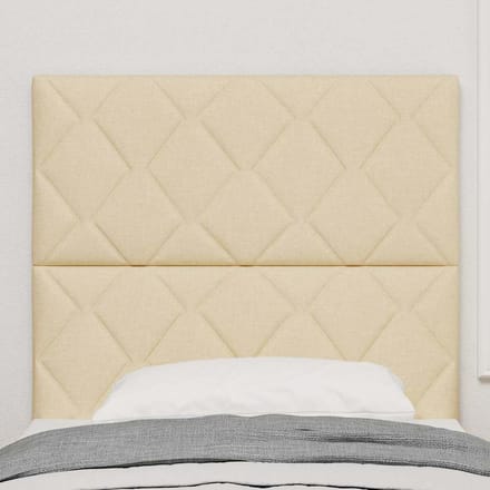 vidaXL - LED - Hoofdbord - Crème - Stof