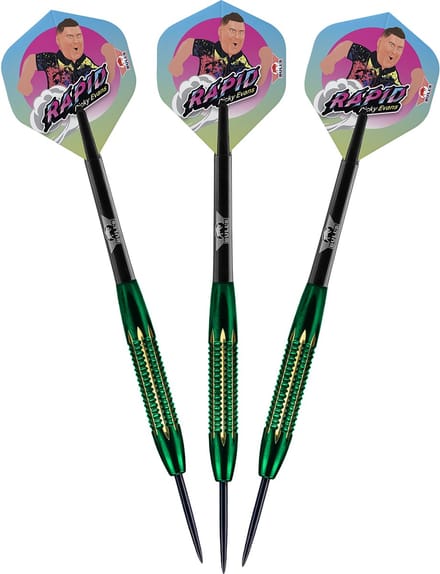 Bull's Ricky Evans - Dartpijlen Shell Coated - Green Brass