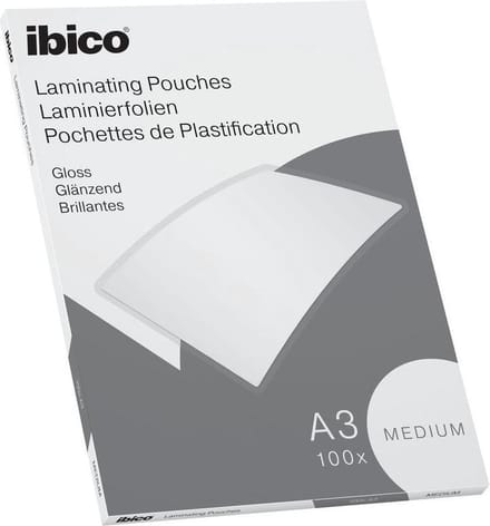 Ibico Basics A3 Lamineerhoezen, Glanzend - 100micron - 100 Stuks - Glashelder