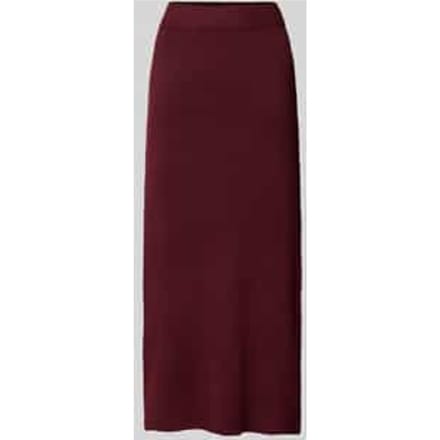 Gebreide midirok met loopsplit, model 'WHITNEY'