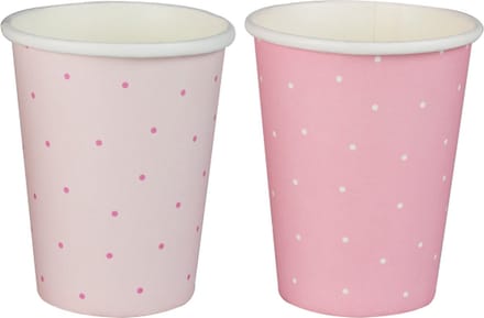 Polka Dot Wit & Roze - 8 stuks