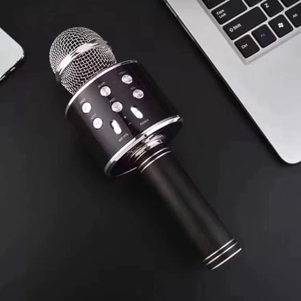 Wireless Microfoon/Bluetooth verbinding microfoon/HIFI Speaker Handheld KTV WS-858 kleur Zwart