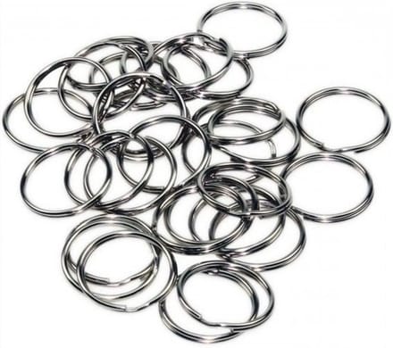 *** Sleutelring - Key Ring - 100 stuks - Staal - Vernikkelde sleutelringen - 24mm - Sleutelhanger Sleutelbos - 100 stuks - van Heble® ***