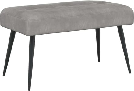 vidaXL - Bank - met - knopen - tufting - Lichtgrijs - 80 - x - 40 - x - 46 - cm - fluweel