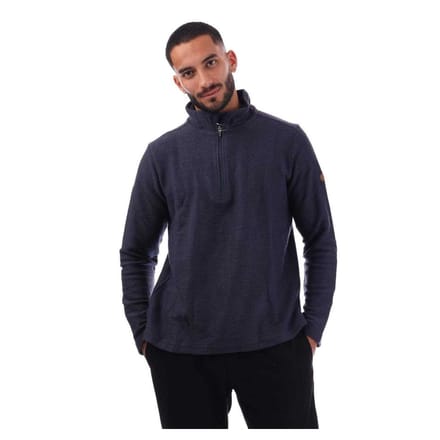 Trespass Heren Textured Knit Half Zip Fleece Top (Marine)