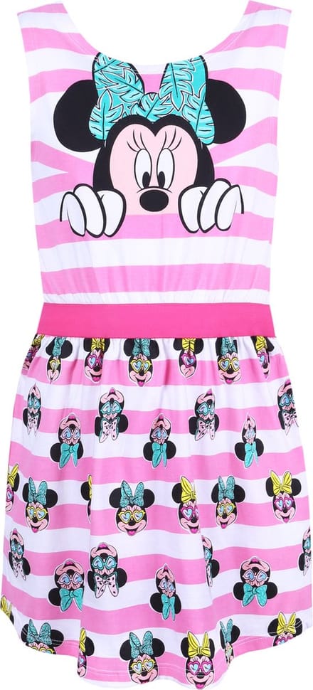 Roze en wit gestreepte Minnie Mouse jurk van DISNEY