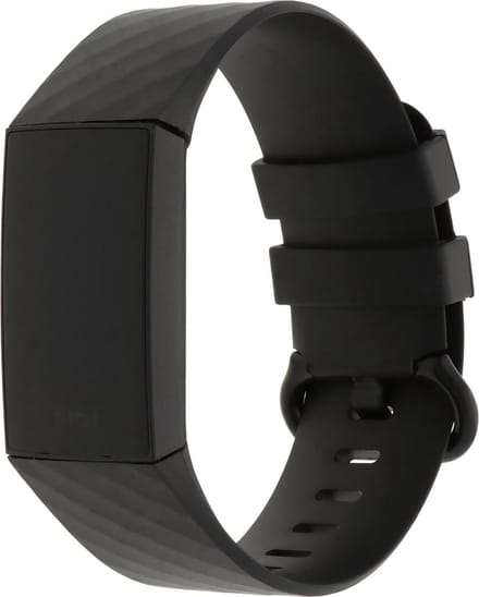 New Age Devi - Bandje geschikt voor Fitbit Charge 3 sport wafel band - zwart - ML