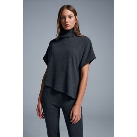 Geribbelde Coltrui met Korte Mouwen Blouse
