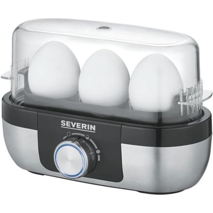 Severin EK 3163 Eierkoker – 3 Eieren – RVS – Kooktijdregeling – Geluidssignaal