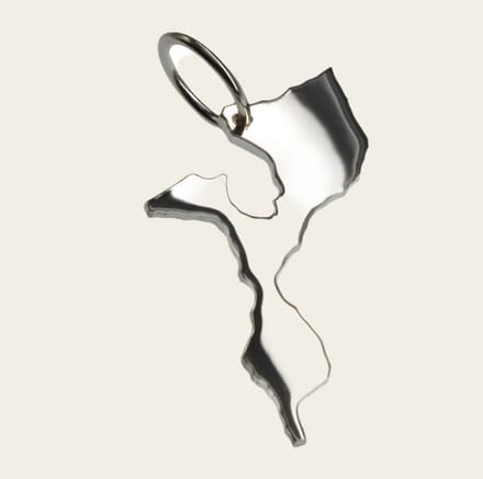 Zilveren Landkaart Mozambique ketting hanger