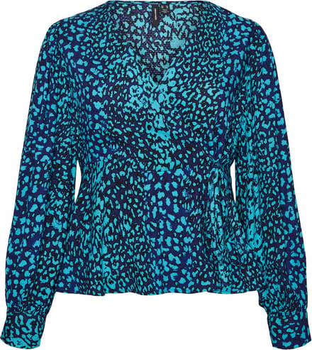 VERO MODA VMKITTIE MDOT LS WRAP TOP WVN CUR Dames Top - Maat 50