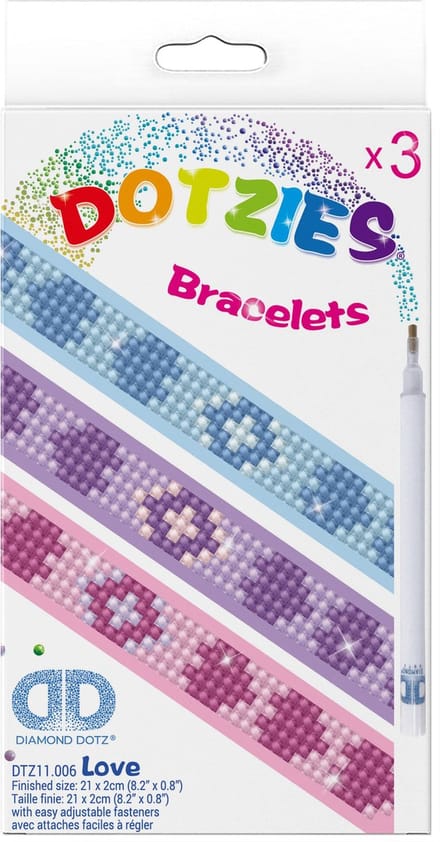 DIAMOND DOTZ Dotzies Love Armbandjes - Diamond Painting - 804 Dotz - 21x2 cm