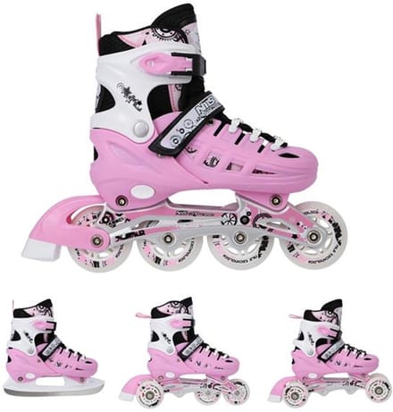 Nils Extreme NH10905 - 4-in-1 Roze Skate - Verstelbaar - ABEC 7 - Hardshell