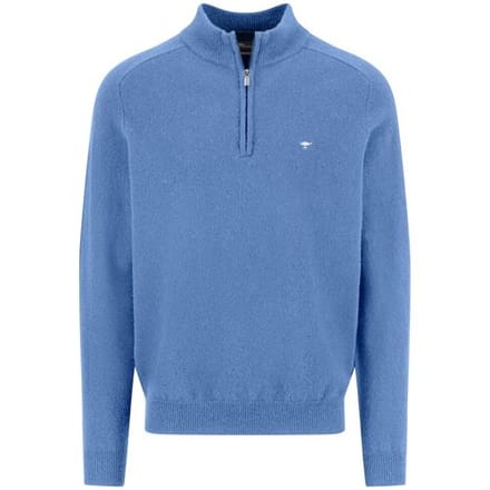 Fynch-Hatton Trui Troyer Zip Lambswool Crystal Blue / male